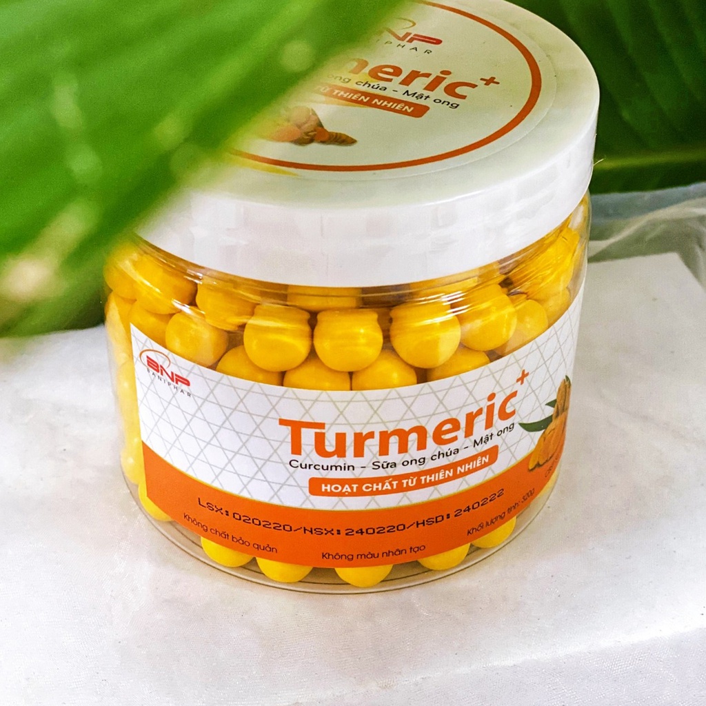 Viên Kẹo Tinh Bột Nghệ Turmeric BANIFAR Kết Hợp Sữa Ong Chúa Tăng Sức Đề Kháng Hộp 320g