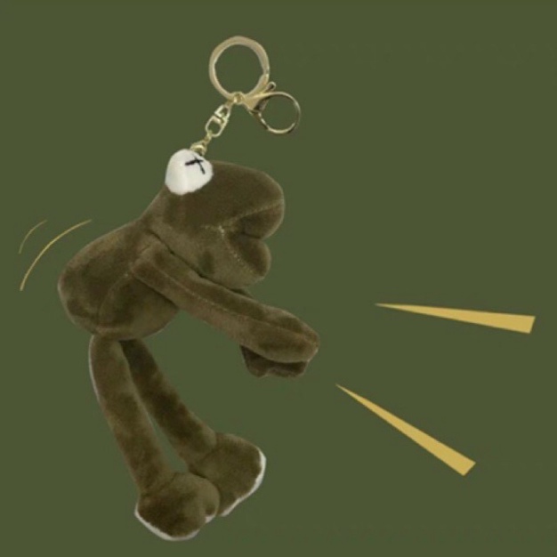 Móc khóa chú ếch chân dài phong cách Hàn Quốc xinh xắn bông đáng yêu