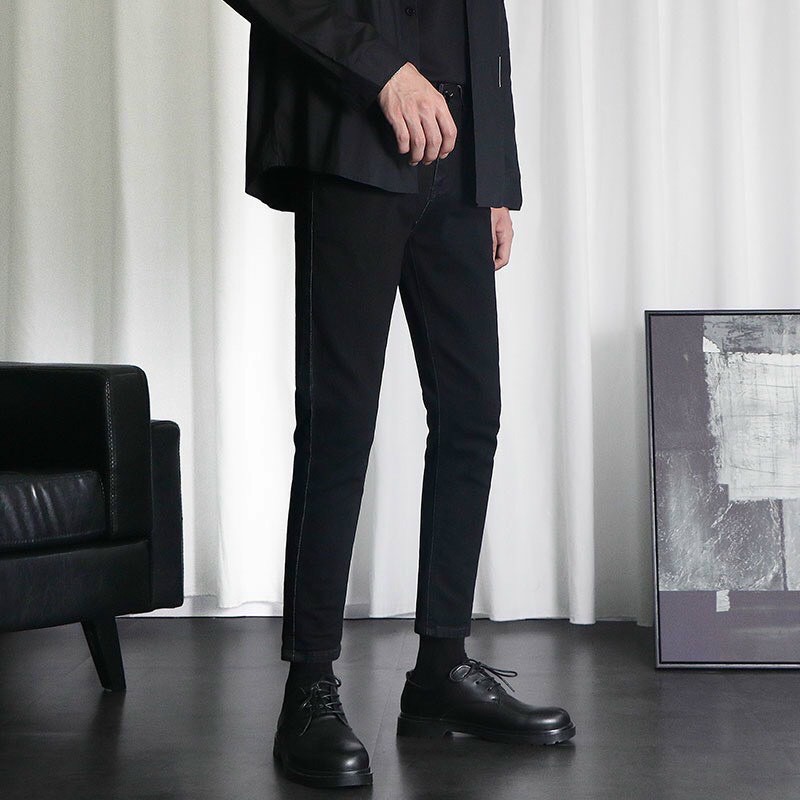 QUẦN JEANS SKINNY ĐEN TRƠN CO DÃN (hình chụp thật)