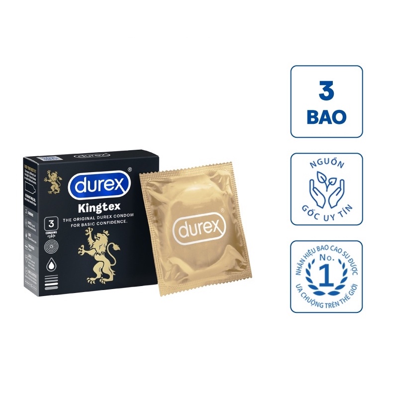 Bao cao su Durex Kingtex 3 bao