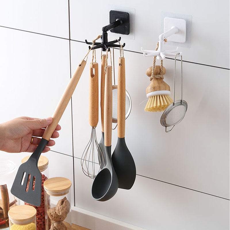 Móc Treo Đồ Gắn Tường Đa Năng Có Thể Xoay Tiện Dụng Cho Nhà Bếp/Phòng Tắm