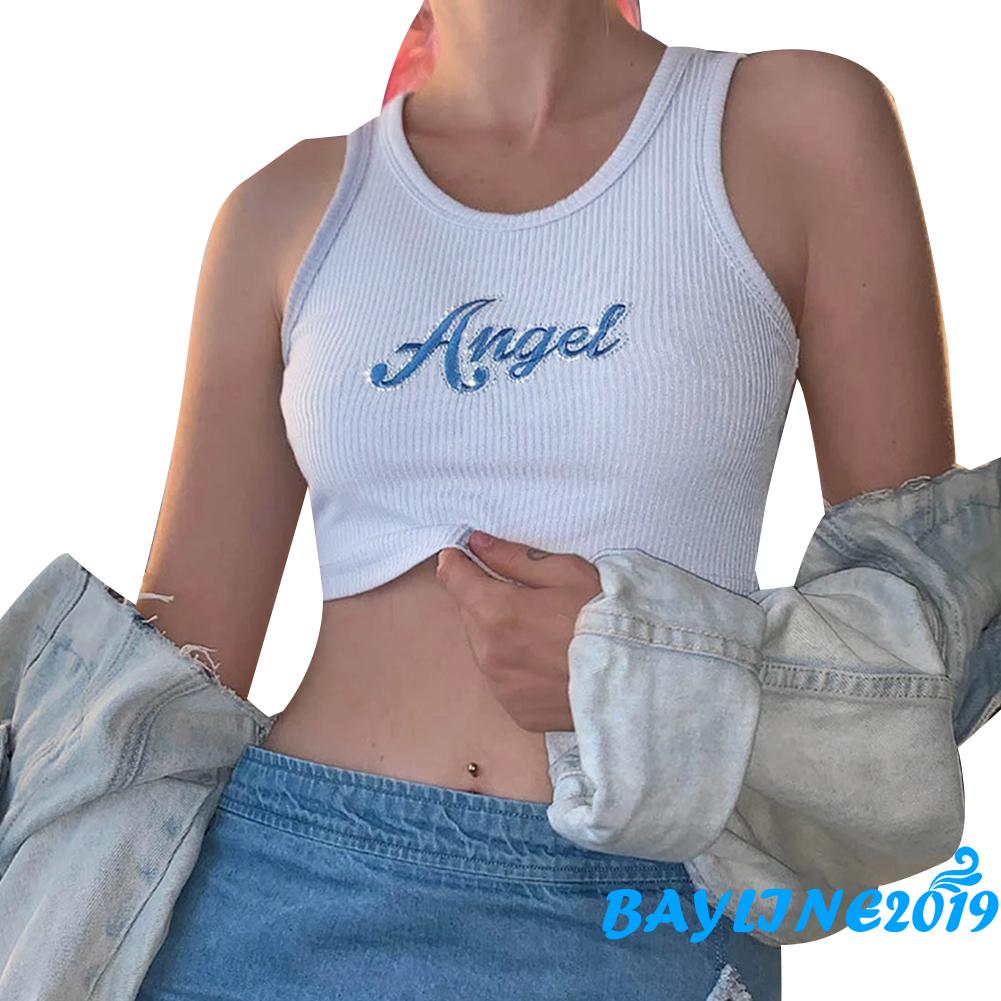 Áo croptop không tay phong cách mùa hè gợi cảm cho nữ