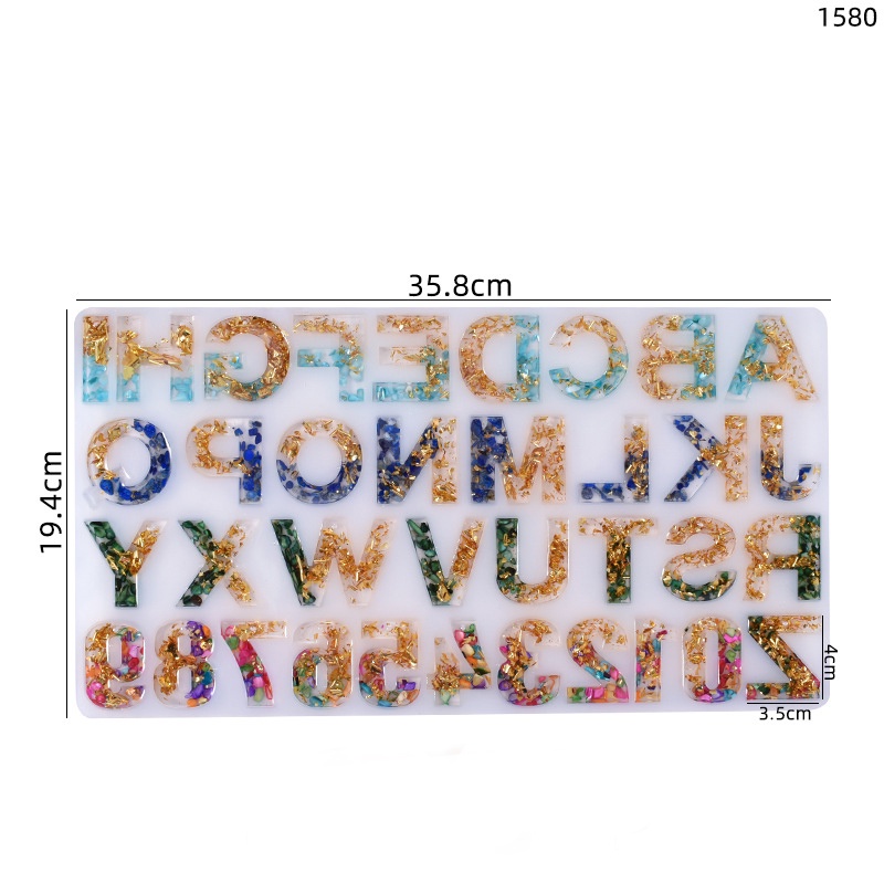 Khuôn silicon chữ cái thường và hoa dùng cho keo resin TH DECOR