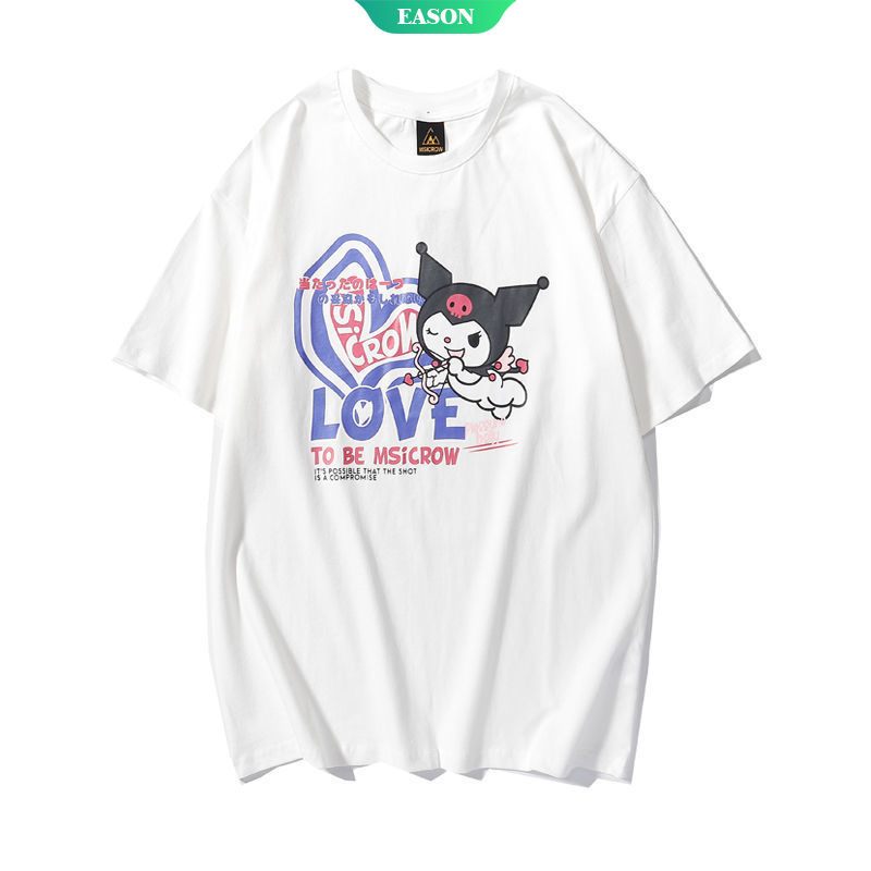 Kuromi Áo Thun Cotton Tay Ngắn Dáng Rộng In Hình Cô Gái Dễ Thương Phong Cách Nhật Bản 2021