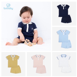 Bộ polo cộc tay bé trai, bé gái BU Baby vải sợi tre