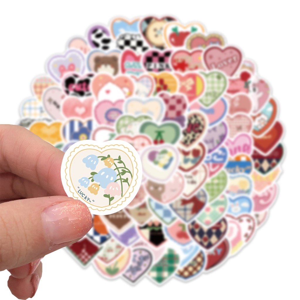 Set 100/50 Sticker Chống Thấm Nước Hình Gấu Hoạt Hình Dễ Thương Dán Trang Trí Điện Thoại