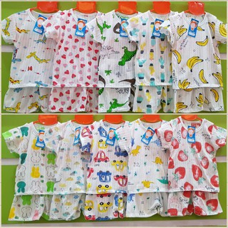Bộ cotton giấy cộc tay khuy vai cho bé yêu (Combo sỉ 50 bộ)
