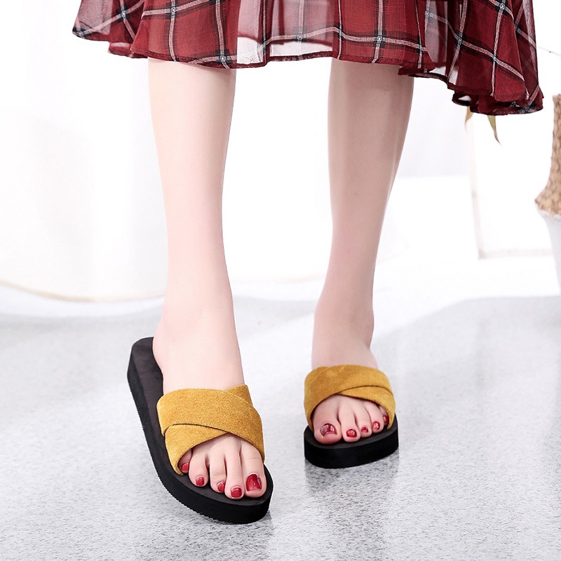Dép Xăng Đan Đi Biển Đế Bằng Thời Trang Mùa Hè Cho Nữ