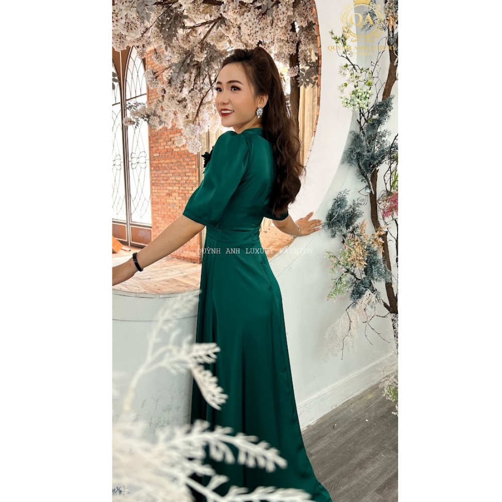 Váy Đầm Nữ Dạ Hội Tay Bồng Cổ Nữ Hoàng Kết Hoa Xinh Xắn Trẻ Trung Amabel Dress