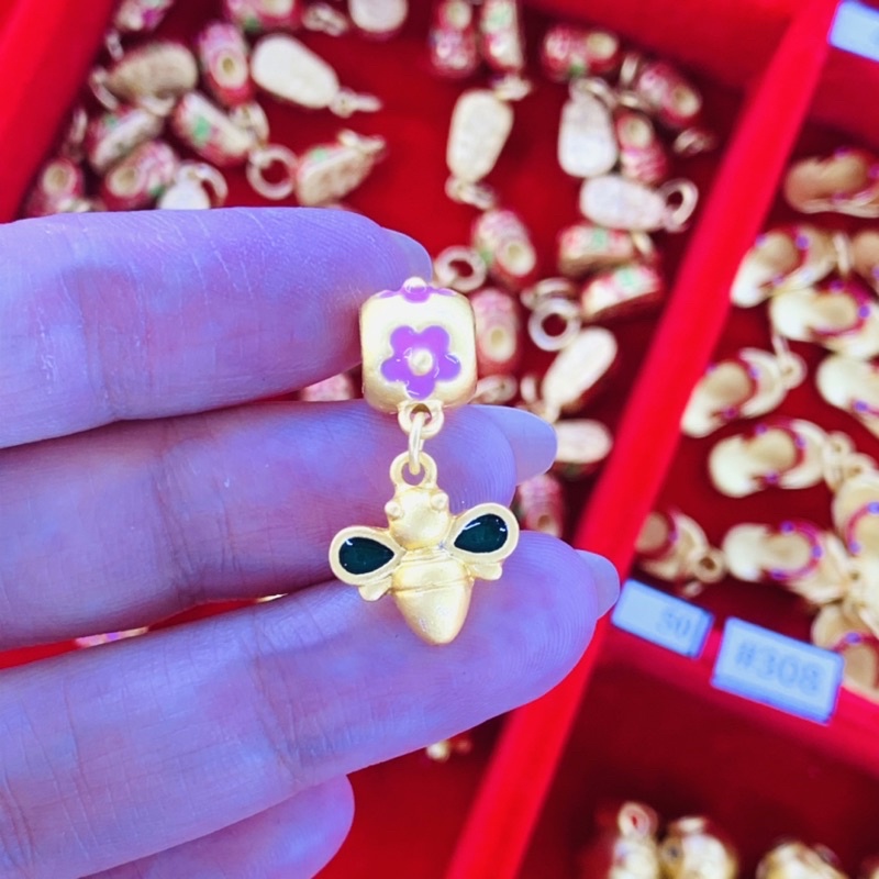 Charm Ong Hồng Tụ Lộc làm vòng DIY