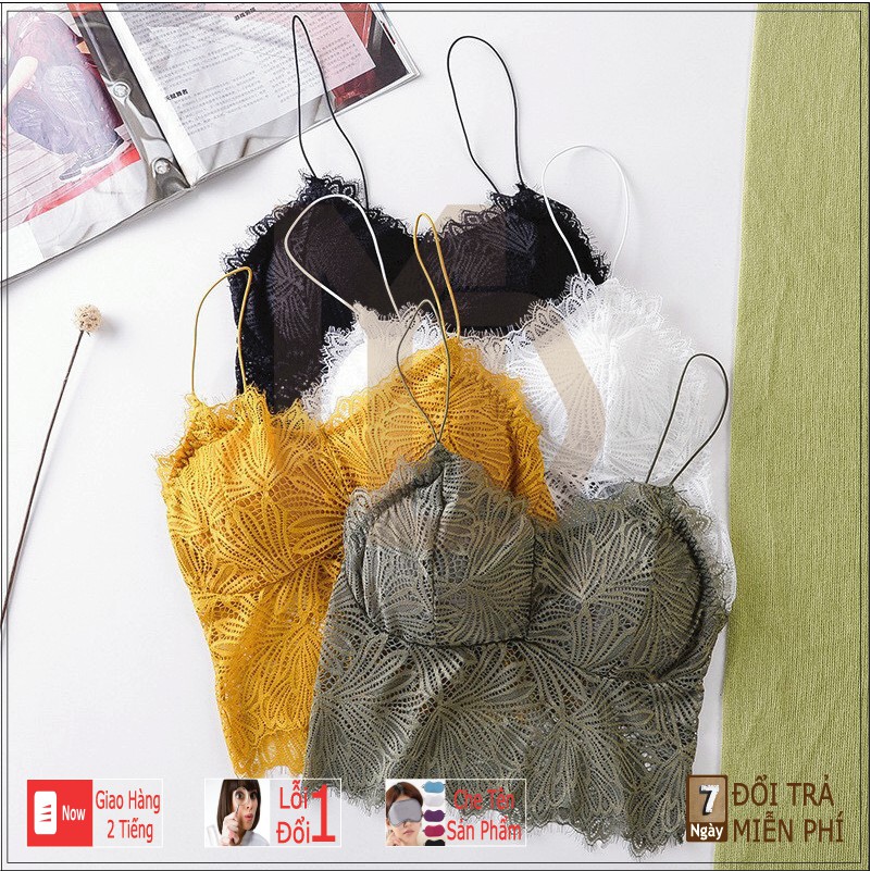 Áo Bra Dây Chất Liệu Ren Hoa Lá Siêu Hót Sang Chảnh Cho Mùa Hè Mã 9936