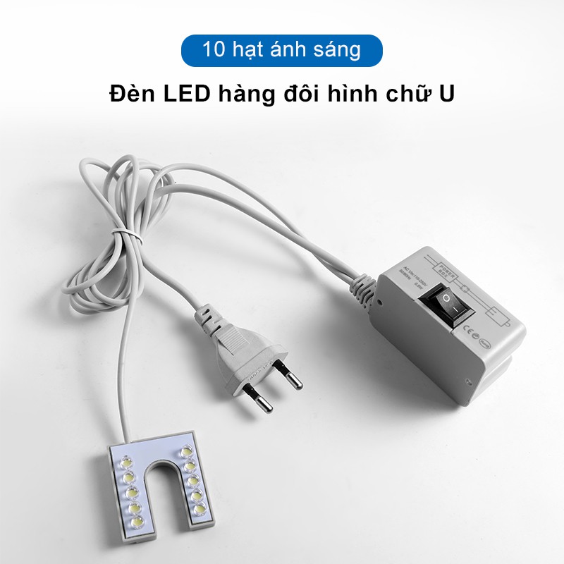 Đầu đèn LED hình chữ U có nam châm tiện lợi dành cho máy may