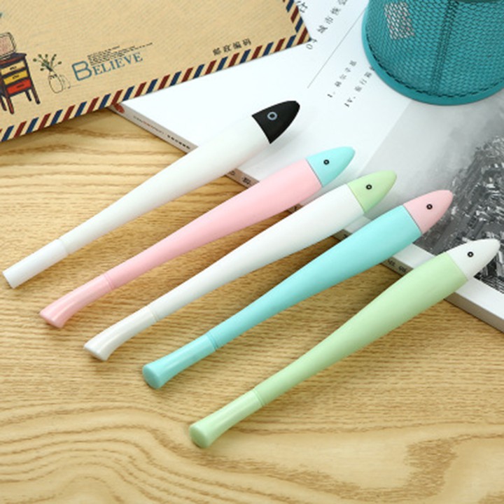 Bút gel nước cá heo dễ thương Bút màu đen Hello Dolphin cute