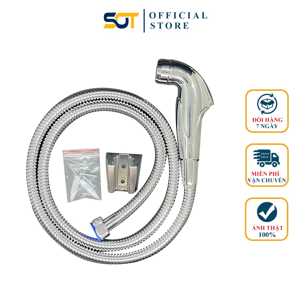 Vòi xịt vệ sinh nhựa mạ Crome TĂNG ÁP tay âm VX13