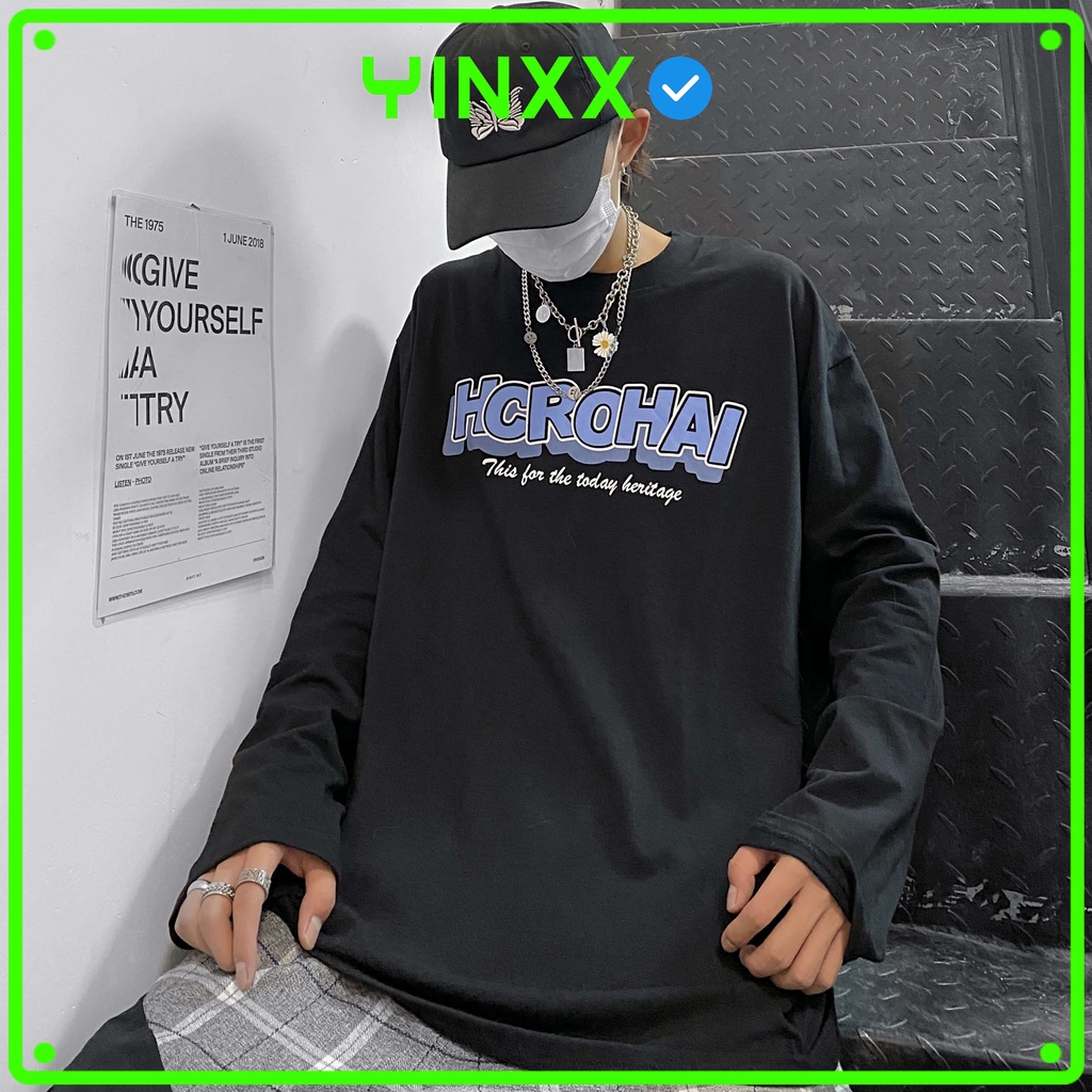 Áo thun tay dài form rộng Yinxx, áo sweater Unisex SW507