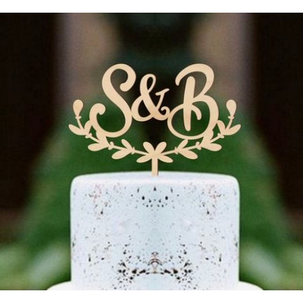 Topper Gỗ Trang Trí Bánh Kem Thiết Kế Theo Tên Cô Dâu Chú Rểwedding Cake Topper| Thao Wedding Guestbook