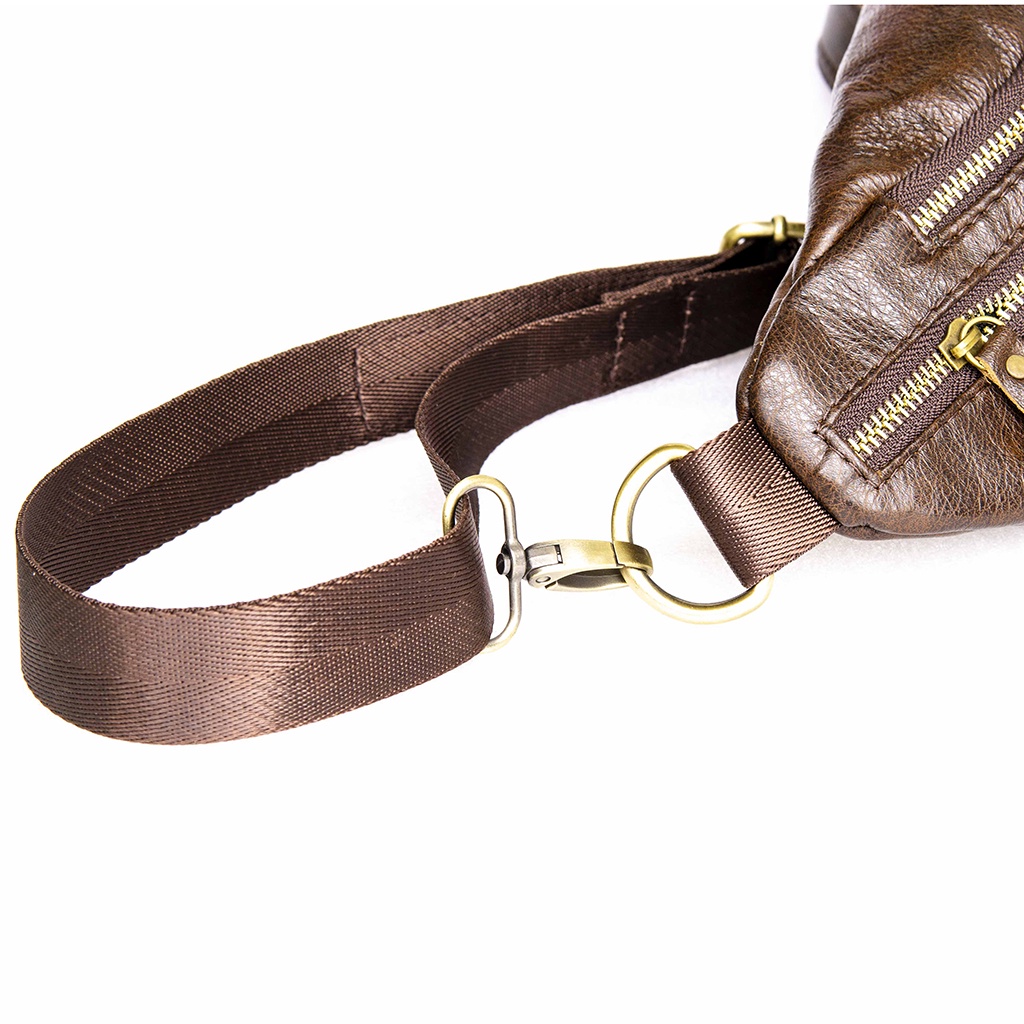 Túi đeo chéo đeo bụng nam cao cấp da bò 100%, khóa đồng  hàng xịn bao chất