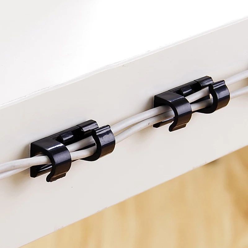 Nẹp cố định dây điện dán tường -BỘ 20 cái kèm miếng dán, kẹp giữ dây điện, dùng để đi đường dây điện  cáp
