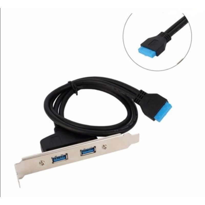 Cáp USB 3.0 ra 2 cổng dài 50cm 20 Pin cắm trong main