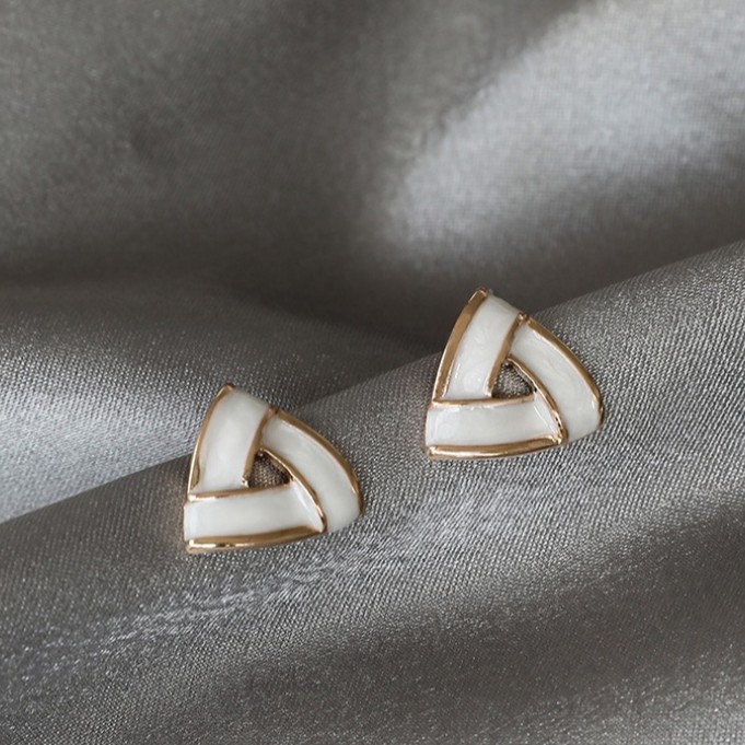 Bông Tai Mạ Bạc 2023 Kiểu Hình Học Đơn Giản Phong Cách Hàn Quốc Mới