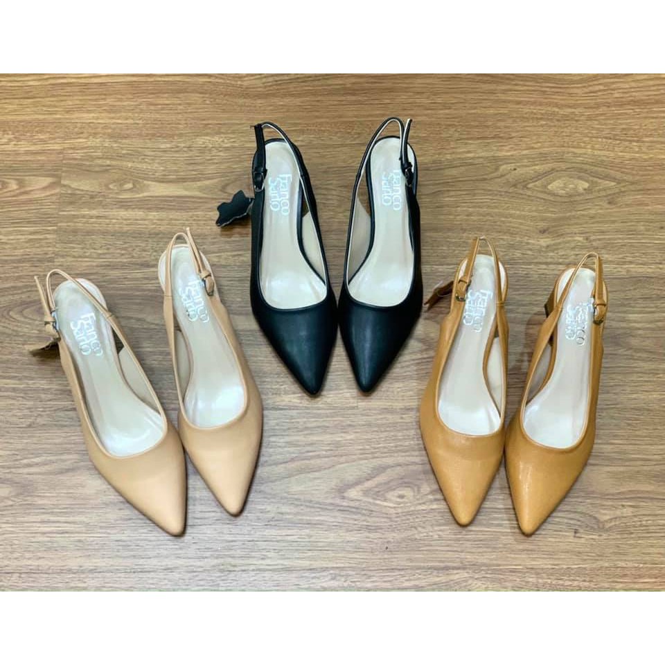Giày cao gót dáng slingback quai hậu mũi nhọn gót vuông 5p (form to lệch 1sz) MS1657