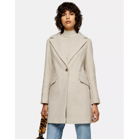 Áo khoác Portmans Herringbone Faux Fur Collar Coat