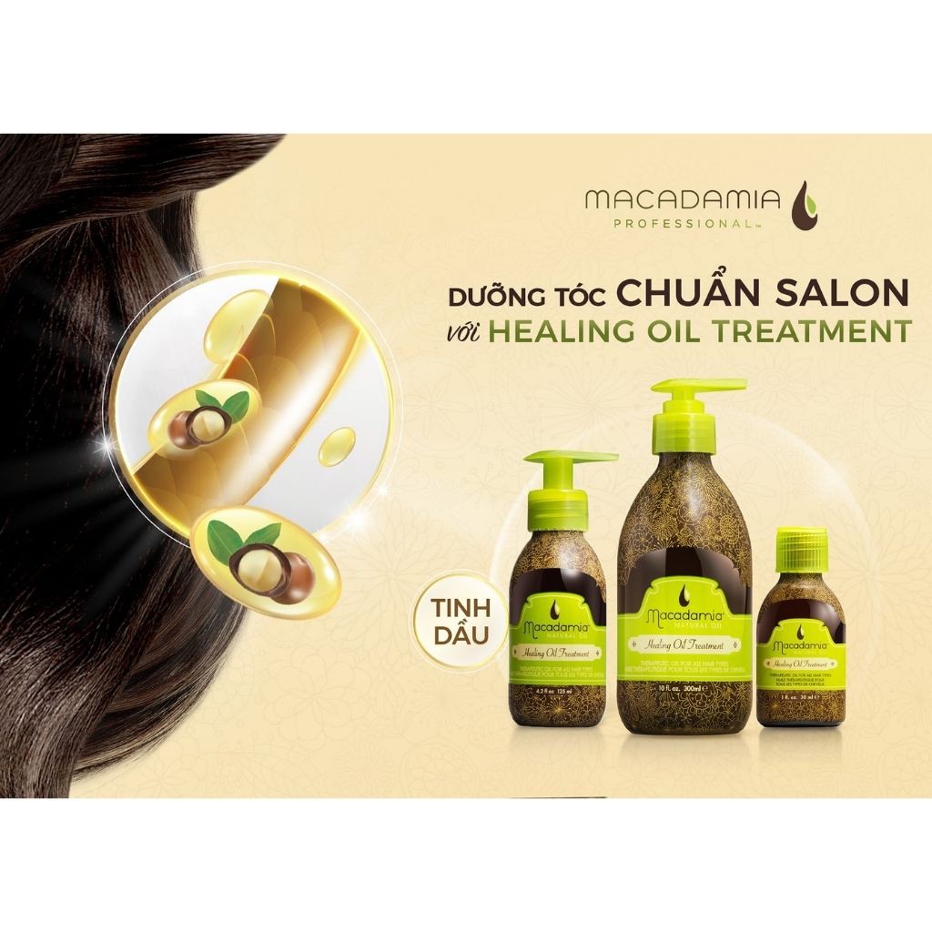 Tinh Dầu Phục Hồi Cho Tóc Hư Tổn Macadamia, Tái Tạo Chuyên Sâu, Chắc Khoẻ Healing Oil Treatment 27ml - 125ml M_3002