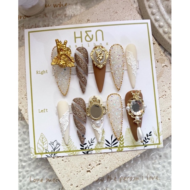 Nailbox ( Móng giả) Thiết Kế Theo Yêu Cầu - Chủ Đề Ngày Cưới (Nhắn Tin Cho Shop Để Được Tư Vấn Về Size Và Mẫu Nhé)