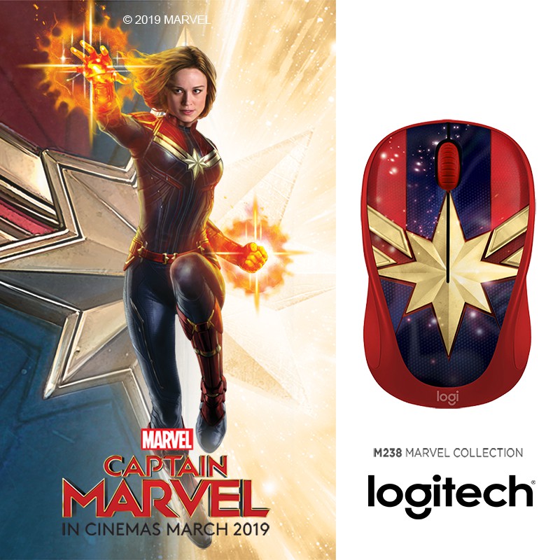 Chuột Logitech M238 Captain Marvel - Siêu phẩm marvel