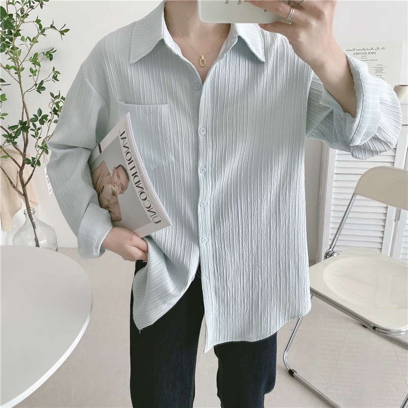Áo Sơ Mi Kẻ Sọc Tay Dài Dáng Rộng Thời Trang Mùa Hè Mới Cho Nữ
