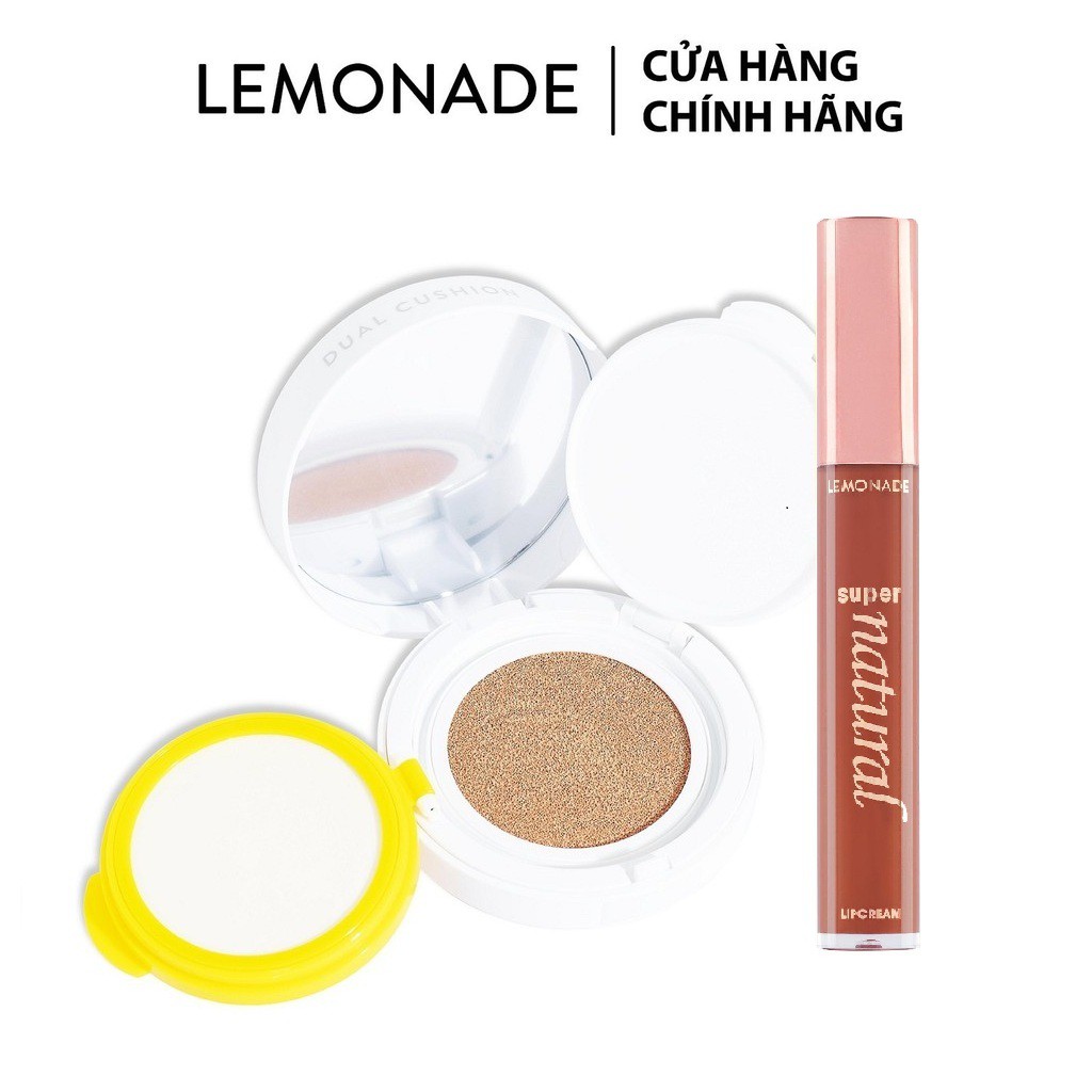 Combo Lemonade Phấn nước kiềm dầu Matte Addict Dual Cushion 16g và Son kem lì SuperNatural Matte Lipcream 5g