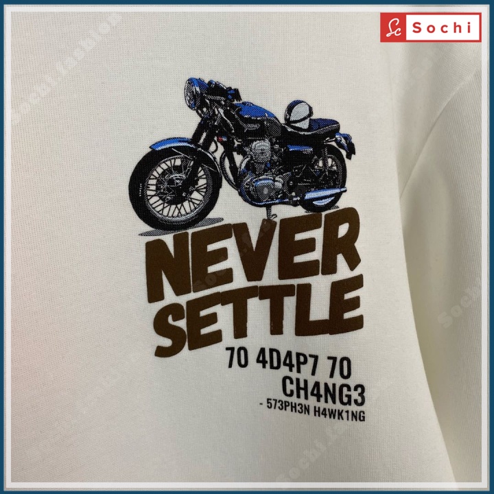 Áo nỉ sweater unisex, áo nam tay dài cổ tròn dáng rộng mềm mịn in Xe Máy mã SW60.2