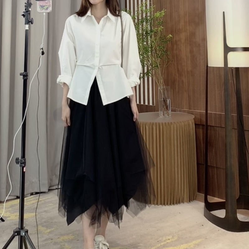 Áo sơ mi COZOKC tay dài dáng rộng thời trang dễ phối đồ