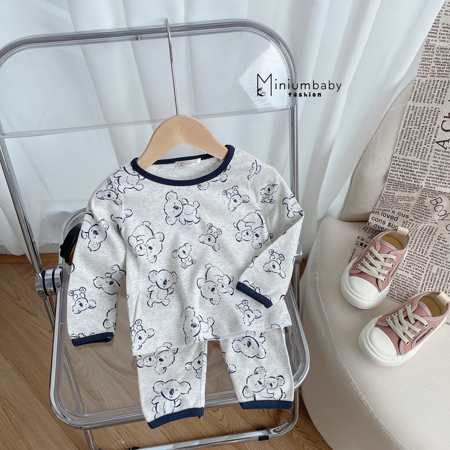 Bộ đồ dài tay quần dài thu đông cho bé trai/gái chất liệu 100% cotton thun lạnh, miniumbabyfashion SB1261