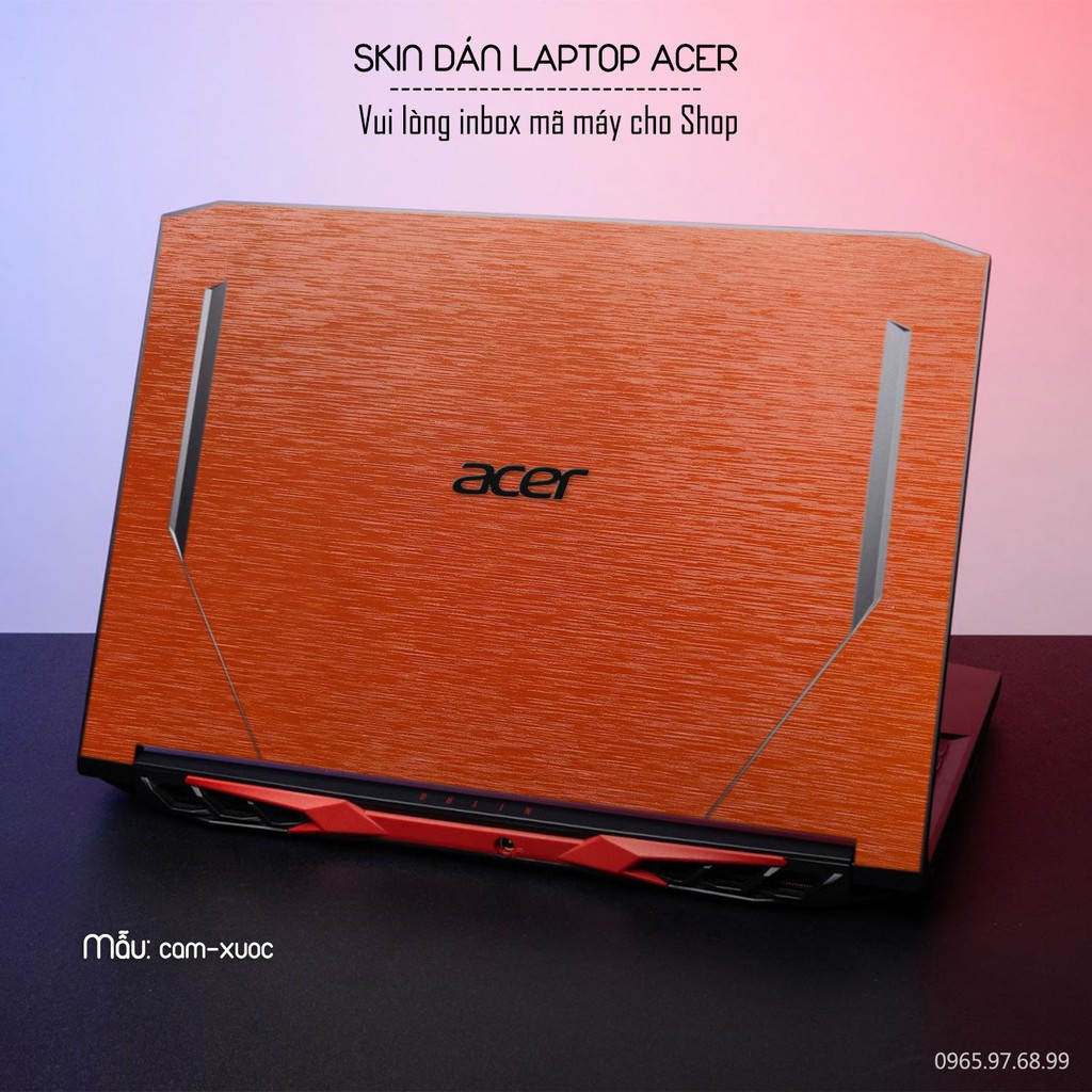 Skin dán Laptop Acer màu cam xước (inbox mã máy cho Shop)