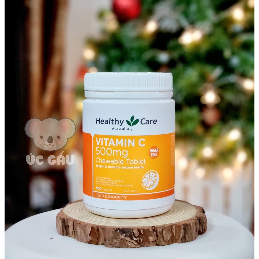 Viên Nhai Vitamin C Healthy care 500 viên Úc