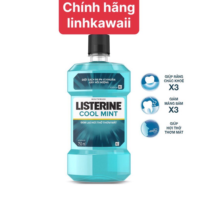 Nước súc miệng Listerine coolmint 750ml (Chính hãng )