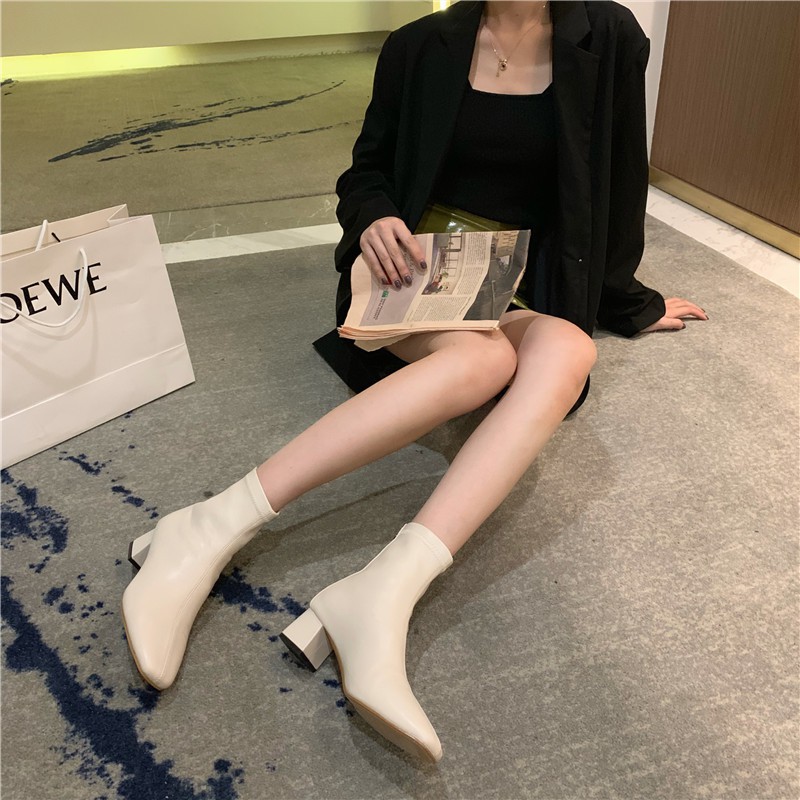 Siêu Ôm Cổ Chân Boots 5 Phân Phong Cách Hàn Quốc