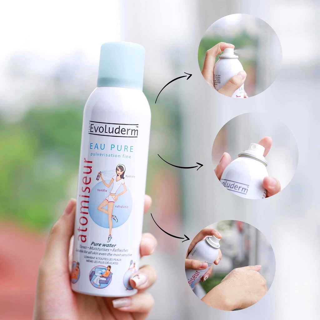 Xịt Khoáng Dưỡng Ẩm Evoluderm Atomiseur Eau Pure 150ml