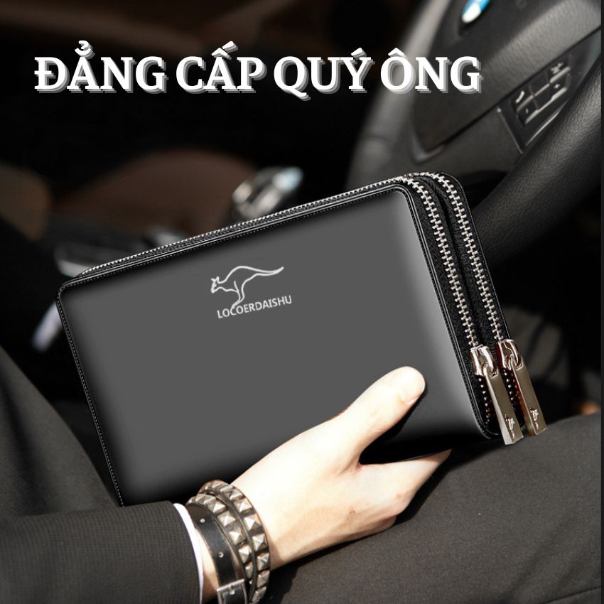 Ví Nam Cầm Tay Cao Cấp Nhiều Ngăn Phong Cách Châu Âu Da Simily Ép Nhiệt Không Bong Tróc Da