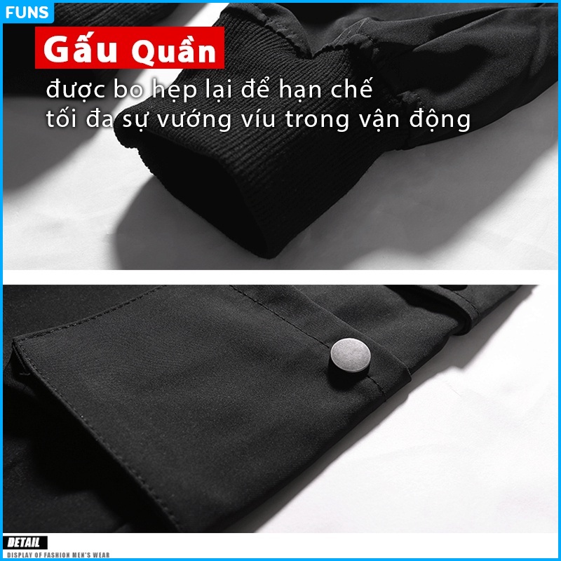 Quần jogger nam vải kaki FUNS mã CL E Quần thể thao nam dài trơn túi hộp bó ống phong cách Hàn Quốc mùa hè thu đông đẹp