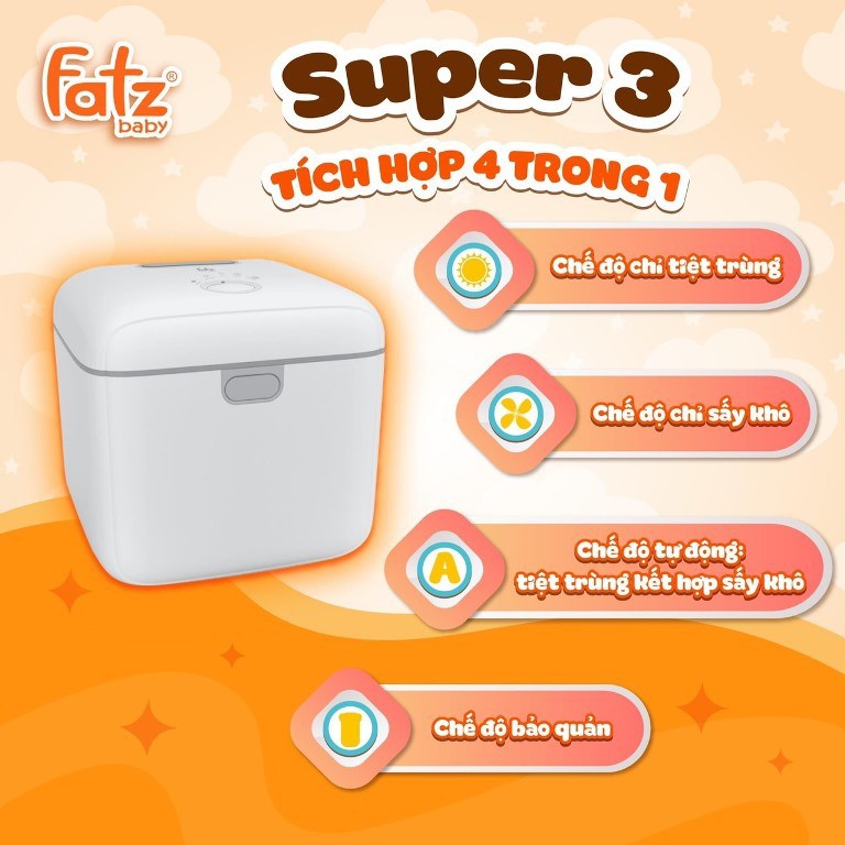 Máy tiệt trùng sấy khô tia UV cao cấp - 10L - Fatz FatzBaby Super 3 - FB4715TN