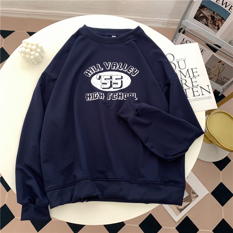 SUXI Áo Sweater Thể Thao Tay Dài Cổ Tròn In Họa Tiết Vintage Thời Trang Mùa Thu Cho Nữ