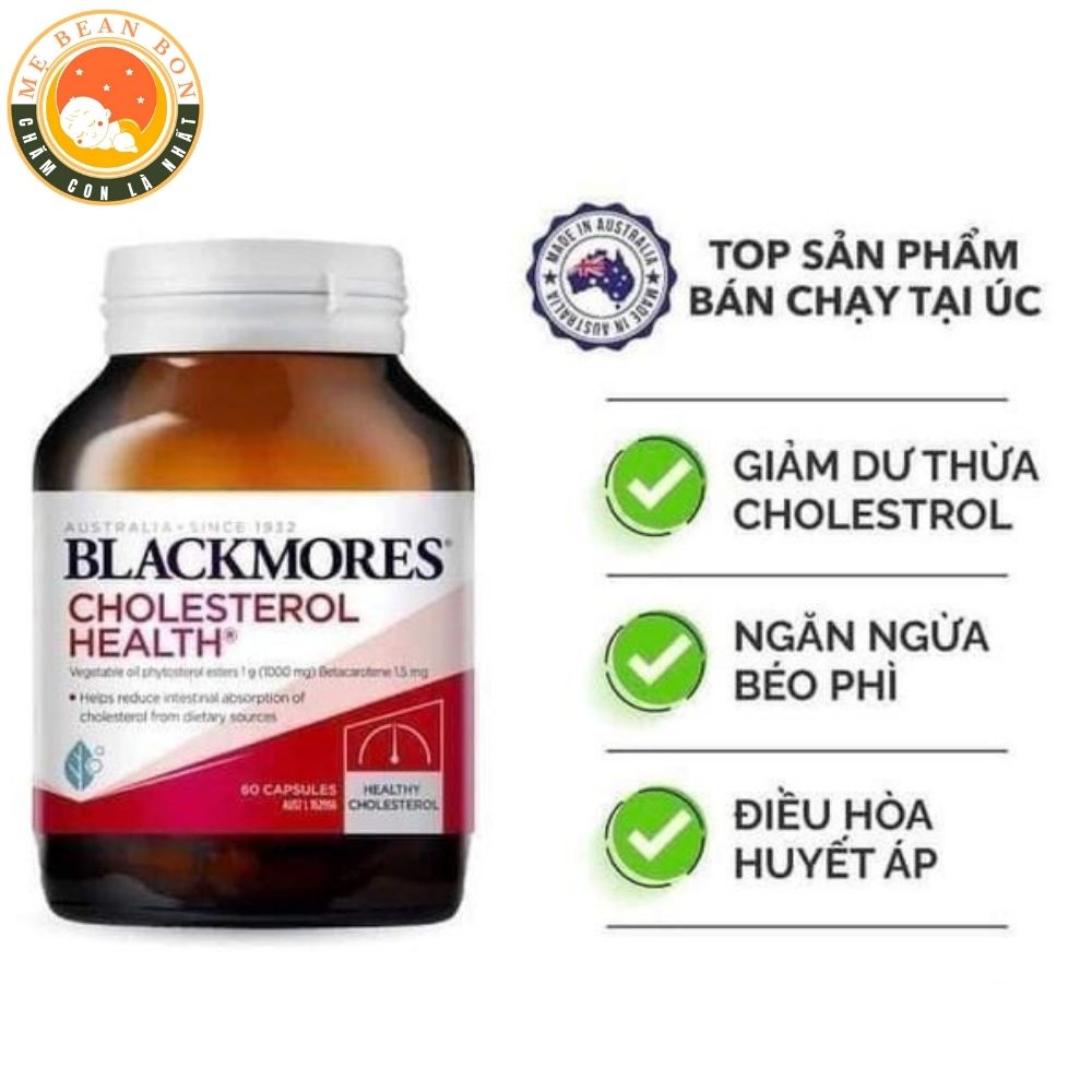 Viên uống Blackmores Cholesterol Health của úc 60 viên giảm mỡ máu, giúp duy trì mức cholesterol khỏe mạnh