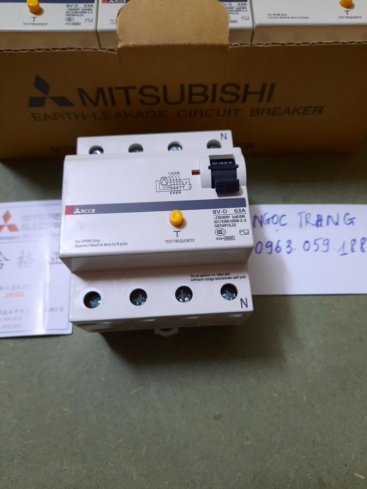 Aptomat Chống Giật Misubishi 3 Pha 63A  - giá 1 chiếc - Linh kiện điện tử