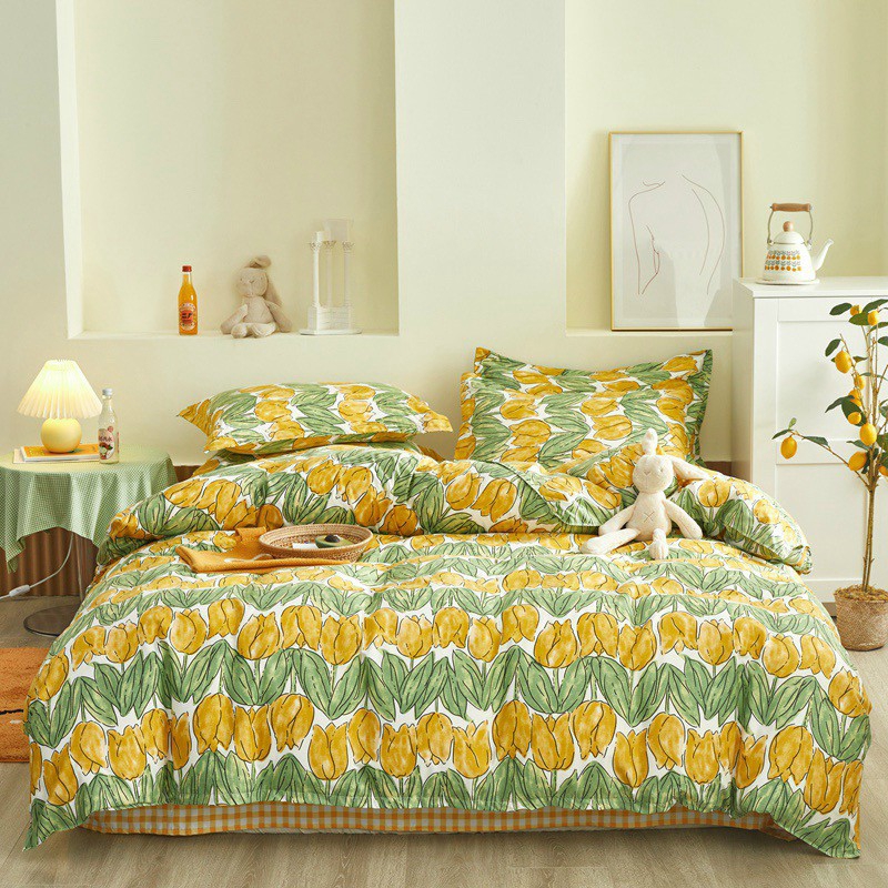 Cotton Poly Nhập Khẩu - Hoa Tuylip Vàng SP001266