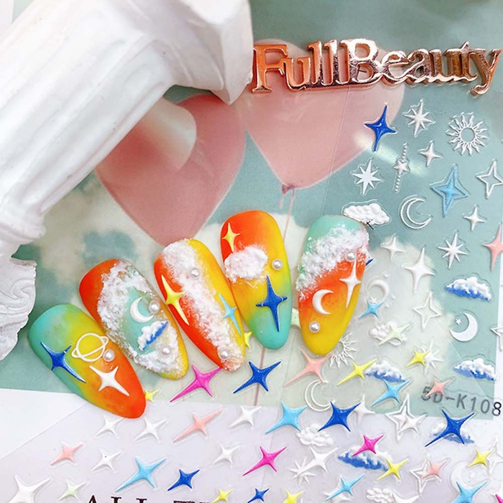 [Hàng mới về] Miếng dán trang trí móng tay thủ công họa tiết chòm sao và bầu trời nhiều kiểu 5d bắt mắt