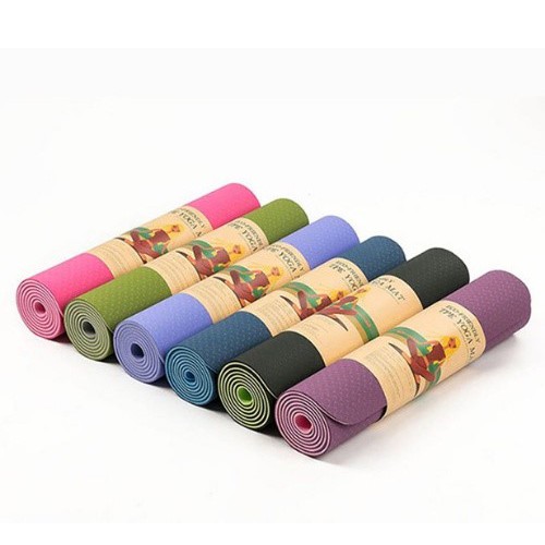 Thảm yoga TPE 2 lớp chống trượt, dày 6 - 8mm để tập gym, tập thể dục tại nhà
