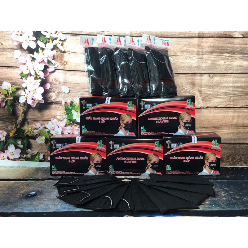 Khẩu Trang Y Tế Đen 5 Lớp 1 Hộp 50 Cái