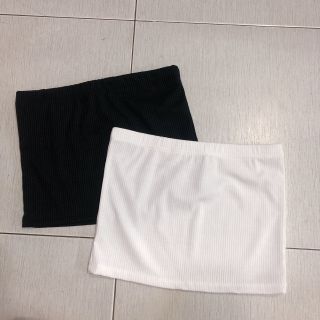 Áo ống thun trơn trắng đen